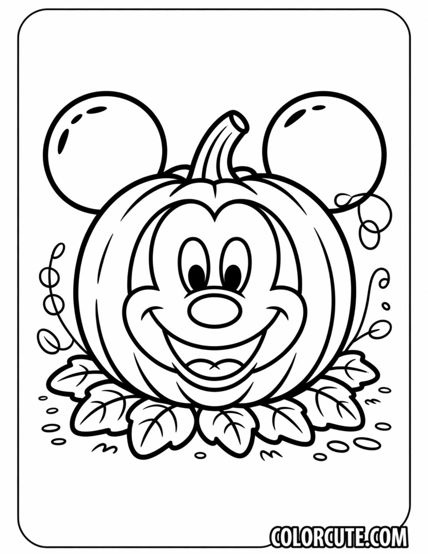 Mickey Pumpkin Coloring Page | Free PDF Printables