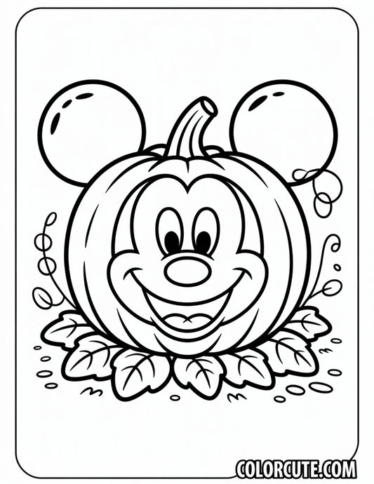 Mickey Pumpkin Coloring Page | Free PDF Printables