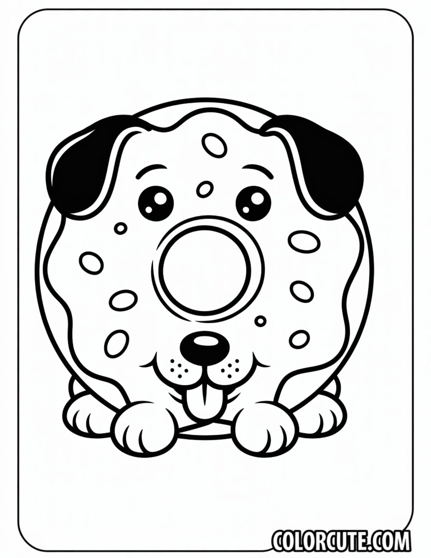 Puppy Donut Coloring Pages Free Printable