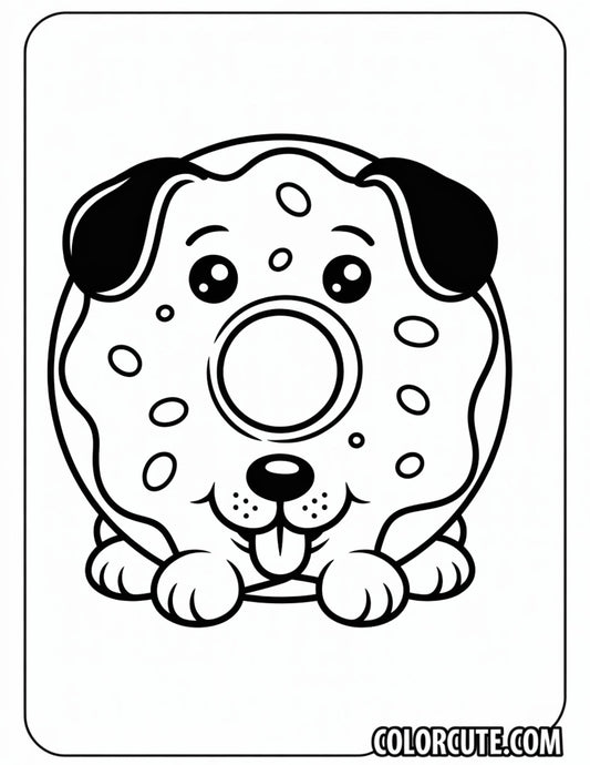 Puppy Donut Coloring Pages Free Printable