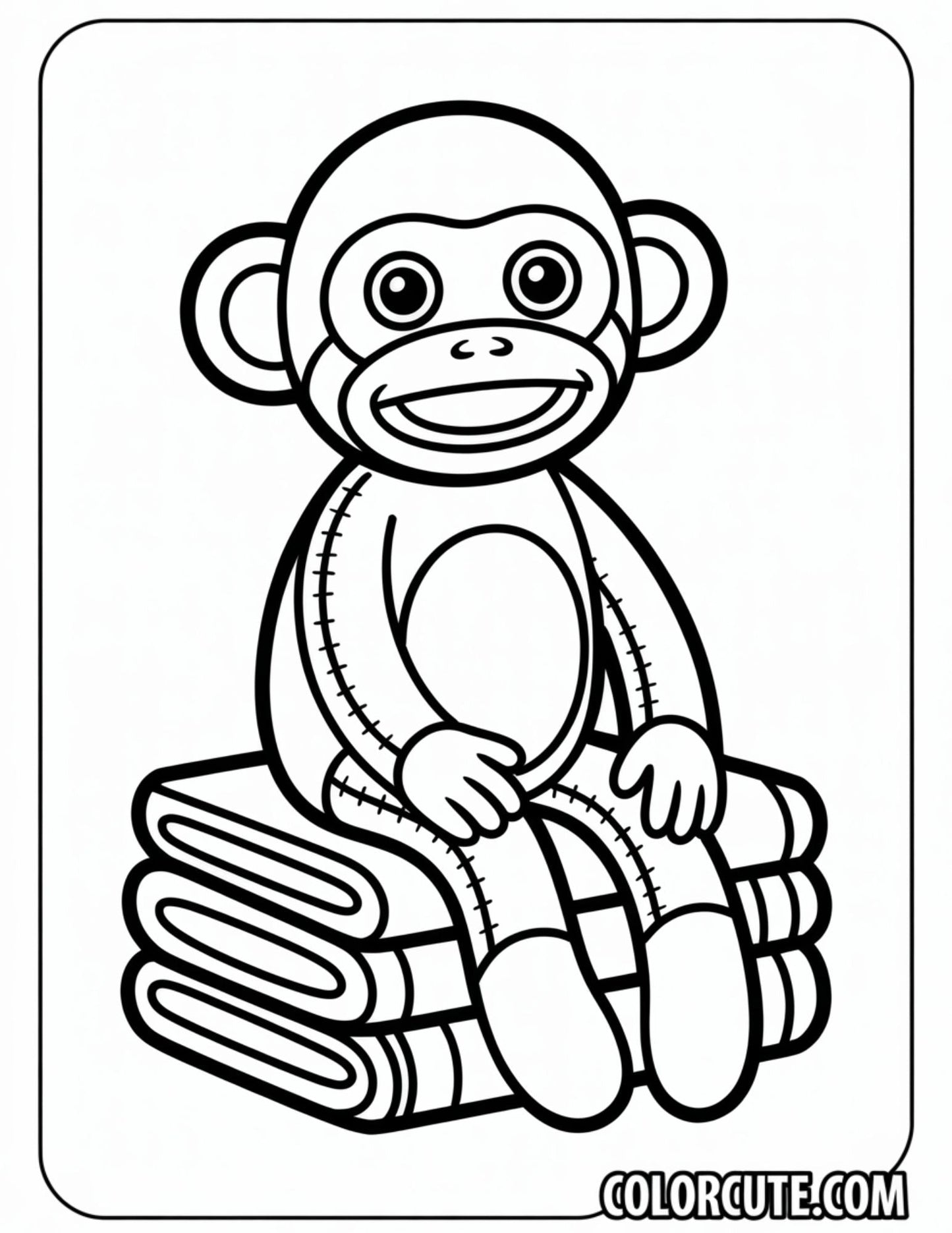 Sock Monkey Coloring Page Free PDF Printables