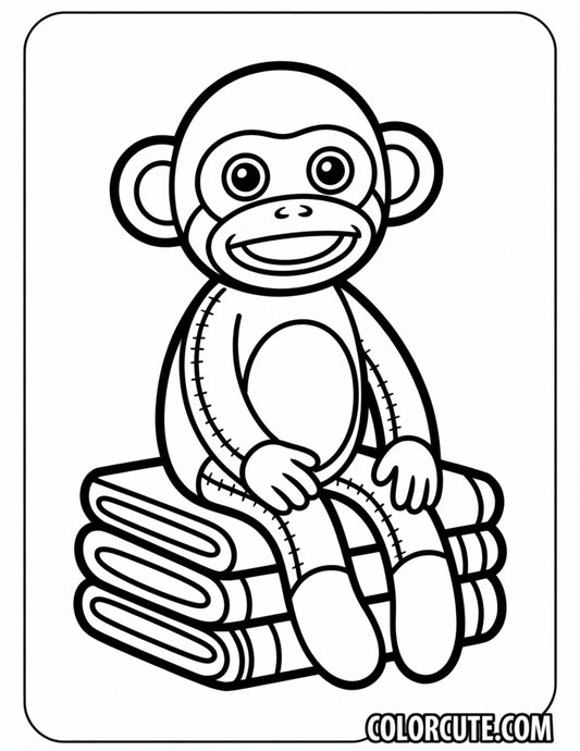 Sock Monkey Coloring Page Free PDF Printables