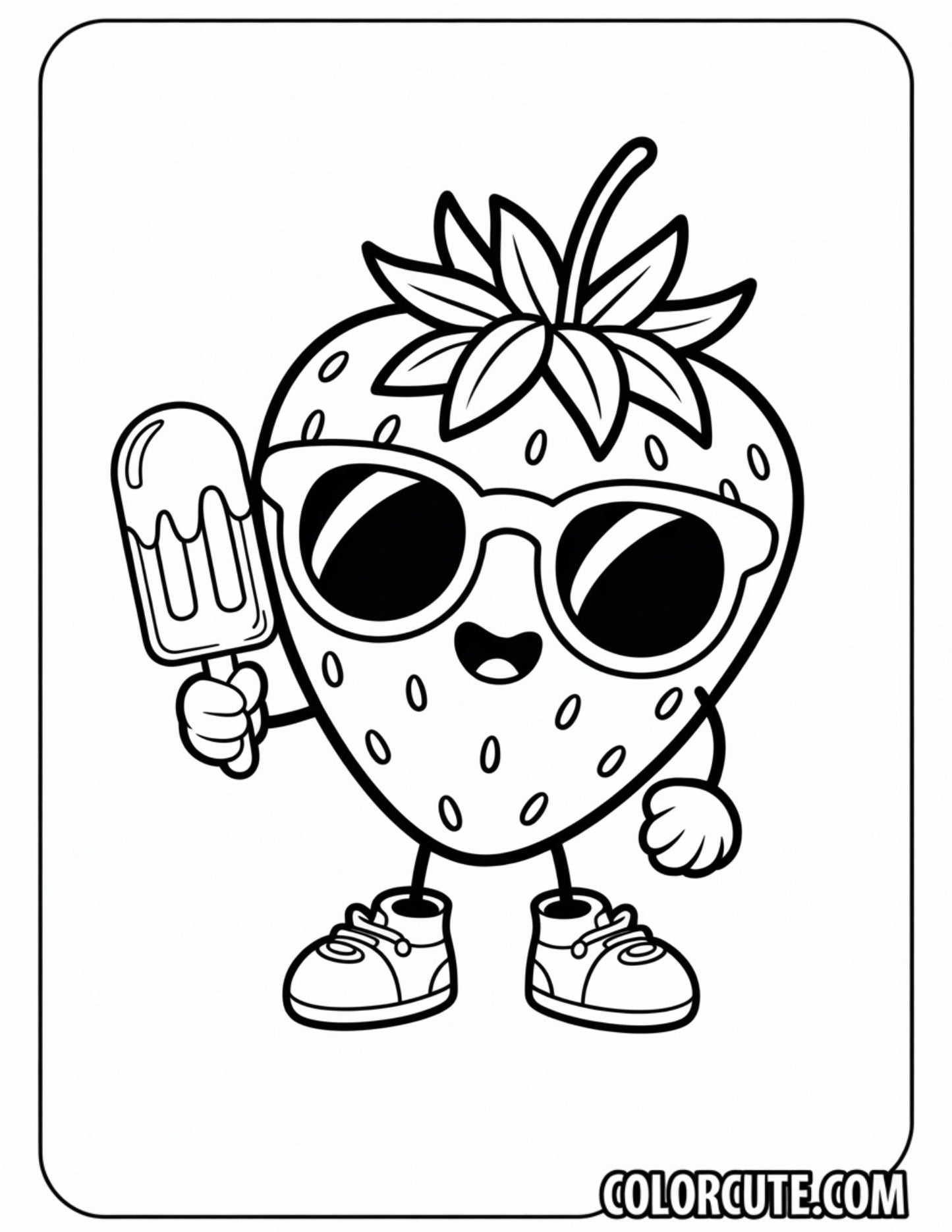 Summer Strawberry Coloring Pages – Free PDF Printables