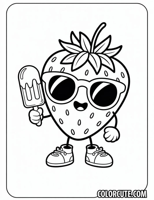 Summer Strawberry Coloring Pages – Free PDF Printables