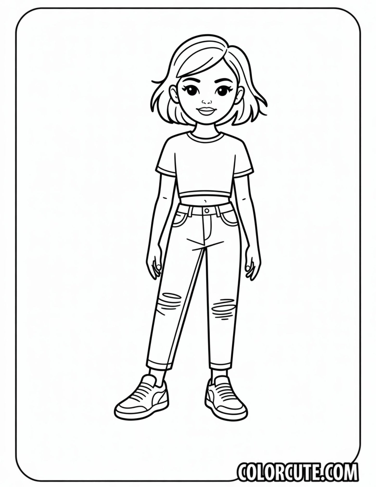 Sustainable Fashion Girl Coloring Pages | Free PDF Printables