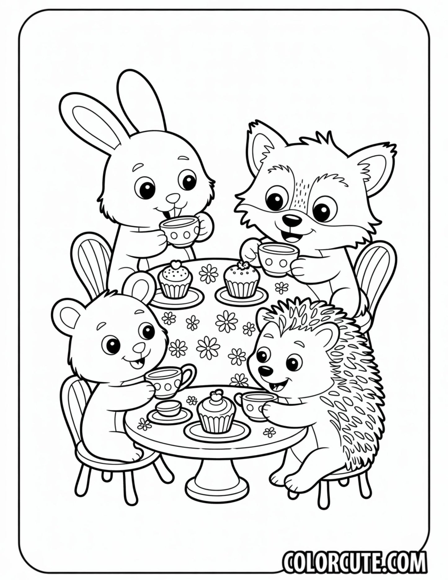 Tea Cozy Friends Coloring Pages | Free PDF Printables