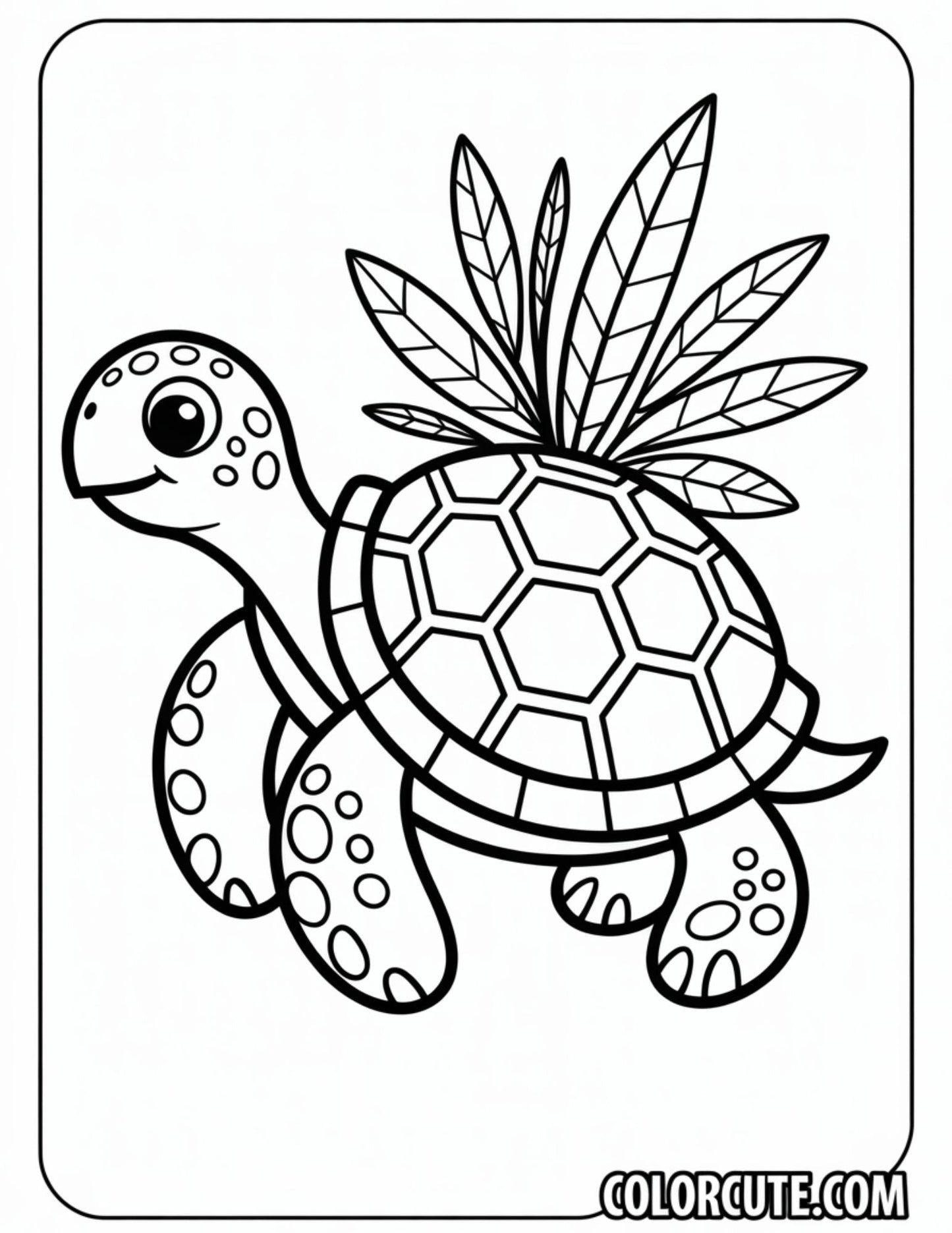 Turtle Simple Coloring Pages | Free PDF Printables
