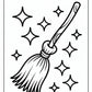 Witch Broom Coloring Pages | Free PDF Printables