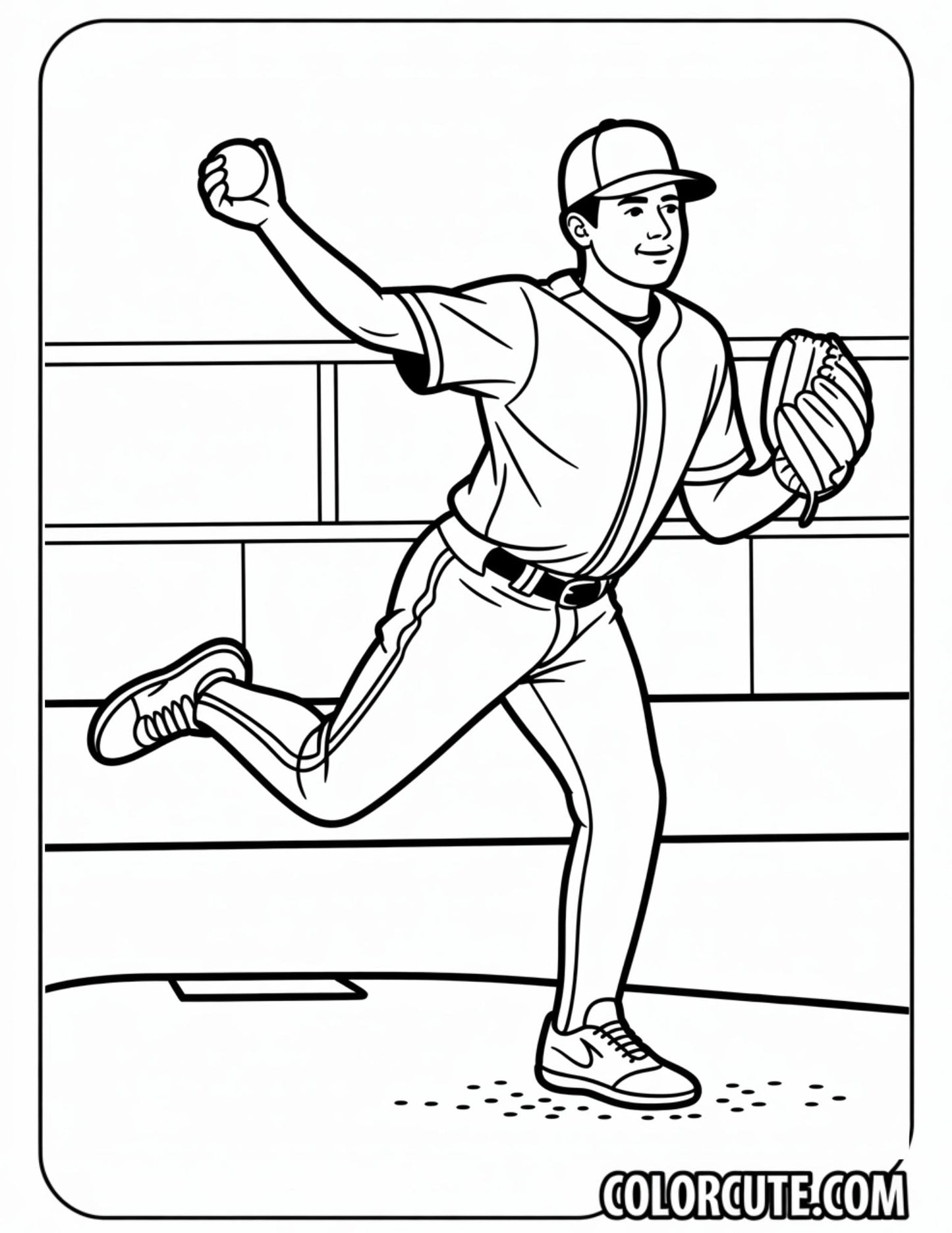 Baseball Pitcher Coloring Pages | Free PDF Printables
