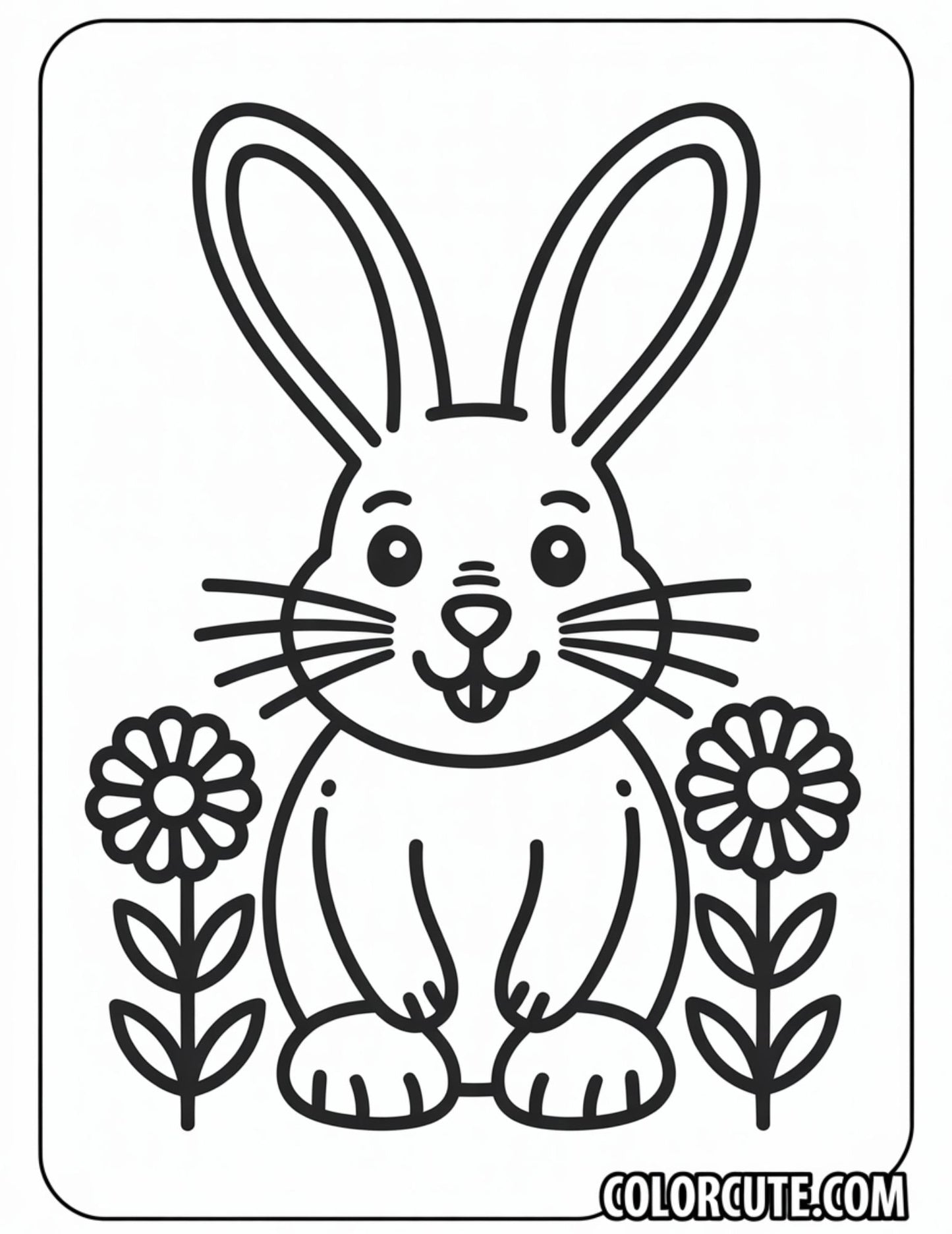 Bunny Smile Spring Coloring Pages Free PDF Printables