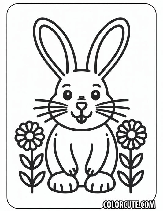 Bunny Smile Spring Coloring Pages Free PDF Printables