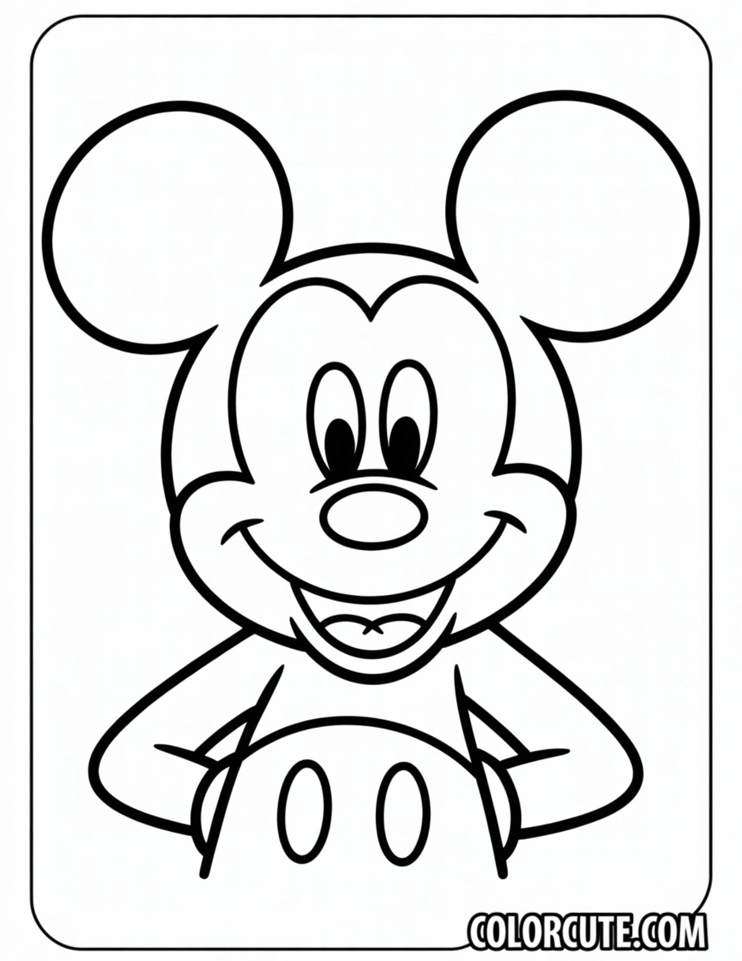 Face Mickey Mouse Coloring Pages | Free PDF Printables