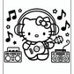 Hello Kitty Music Time Coloring Page | Free PDF Printables