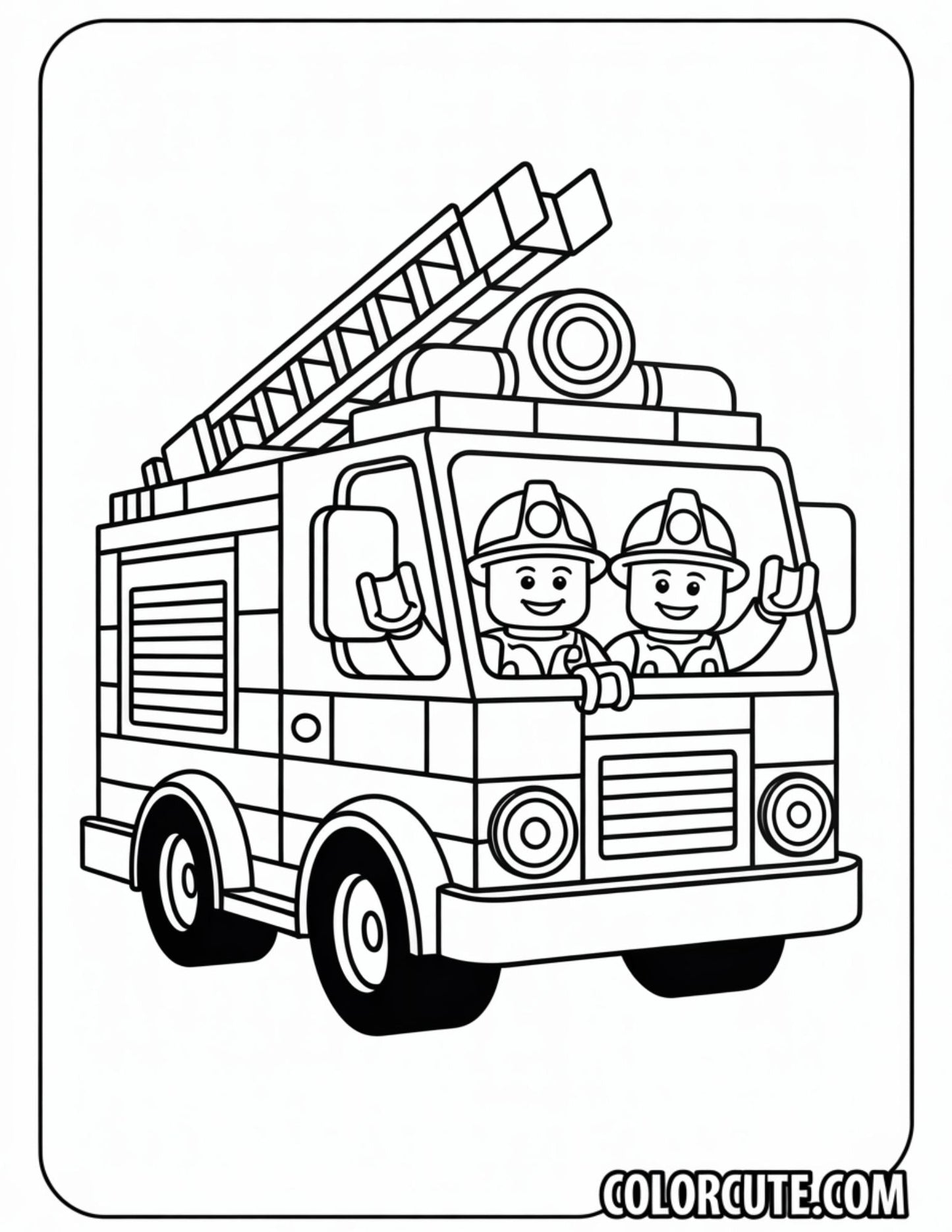 Lego Fire Truck Coloring Pages | Free PDF Printables