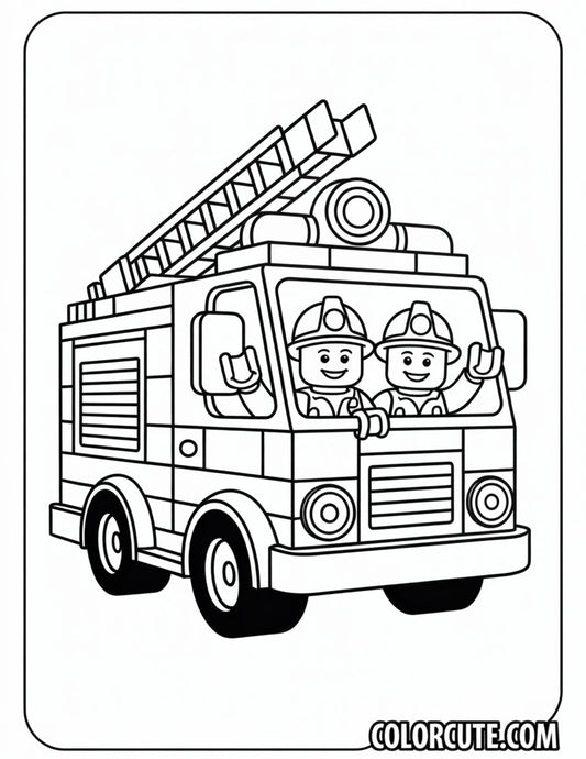 Lego Fire Truck Coloring Pages | Free PDF Printables
