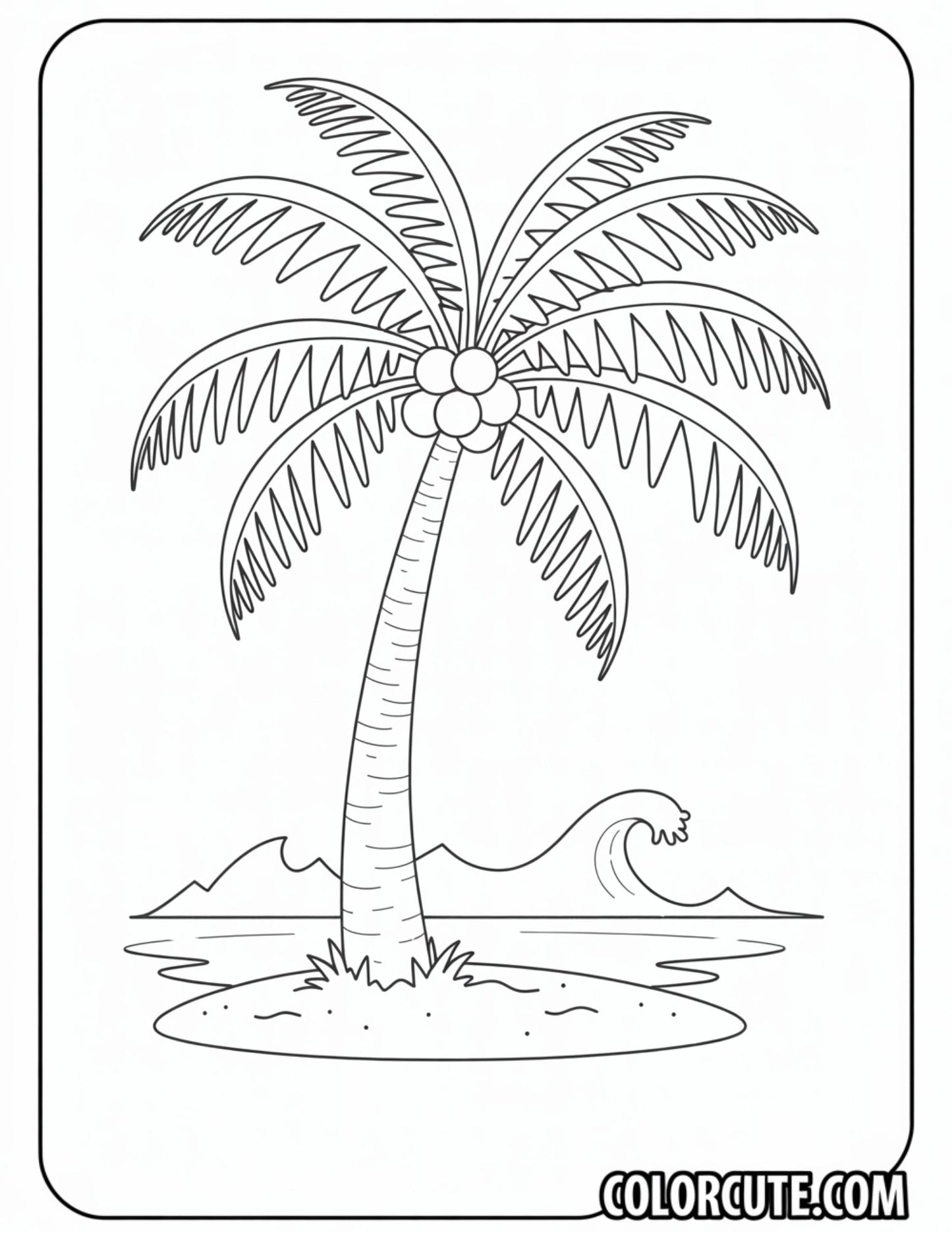 Palm Tree Summer Coloring Pages | Free PDF Printables