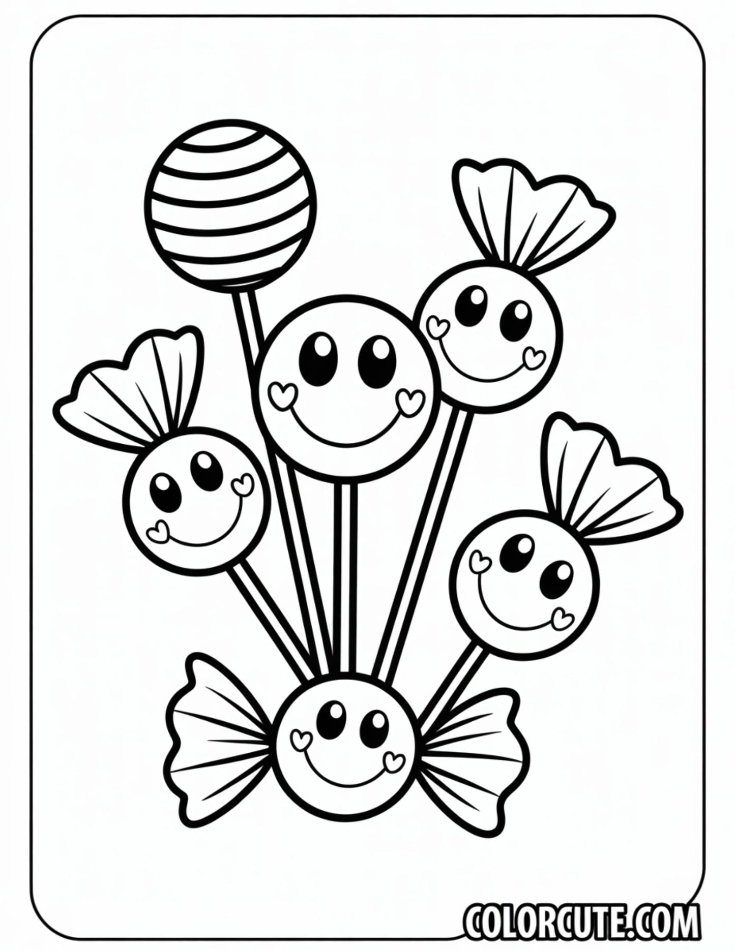 Valentine Candy Coloring Pages | Free PDF Printables