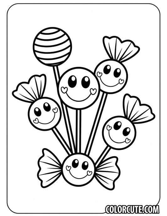 Valentine Candy Coloring Pages | Free PDF Printables