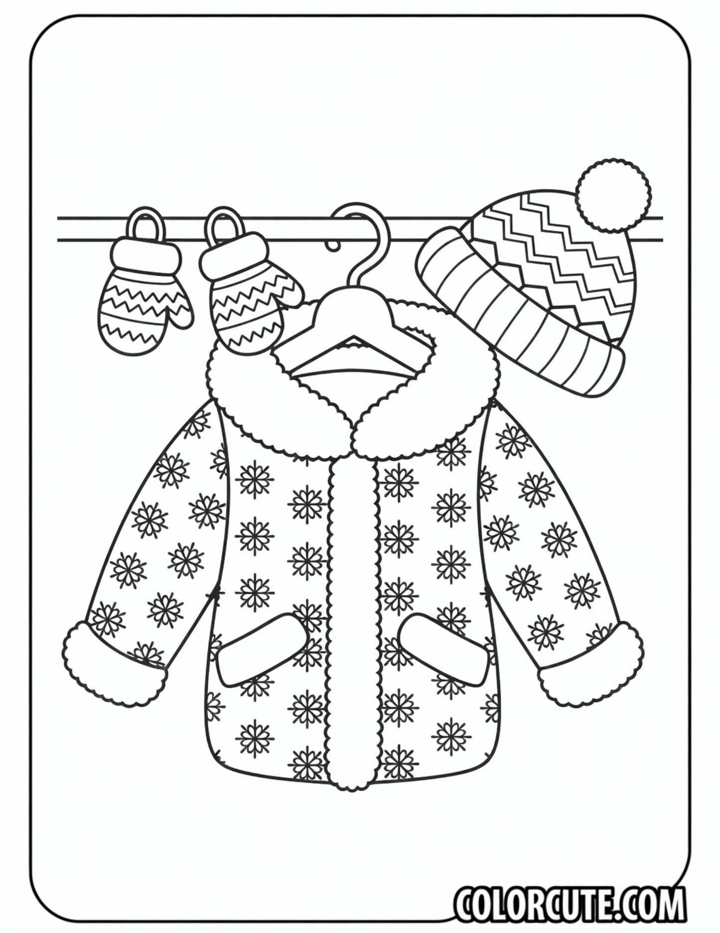 Winter Coat Coloring Pages | Free PDF Printables