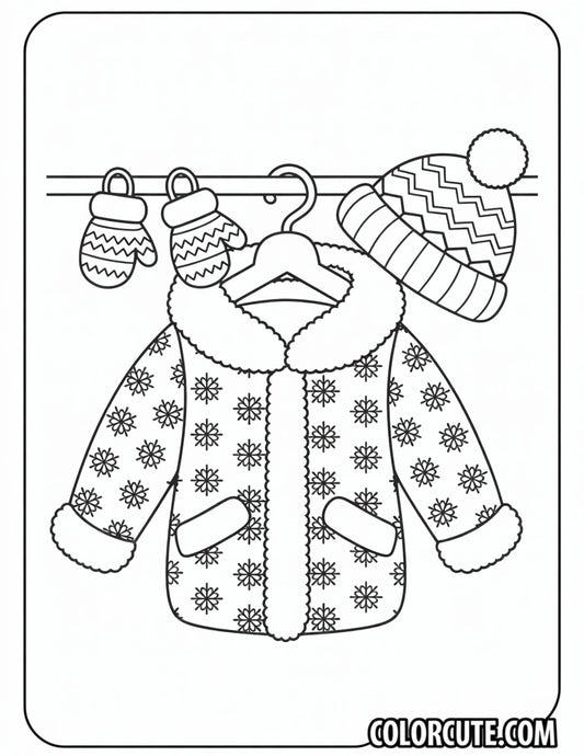 Winter Coat Coloring Pages | Free PDF Printables