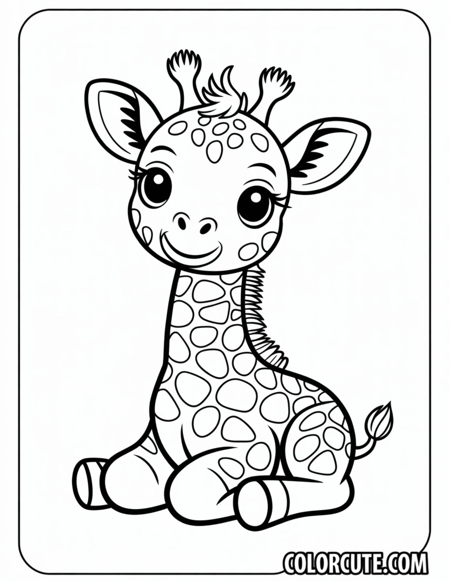 Baby Giraffe Coloring Pages | Free PDF Printables
