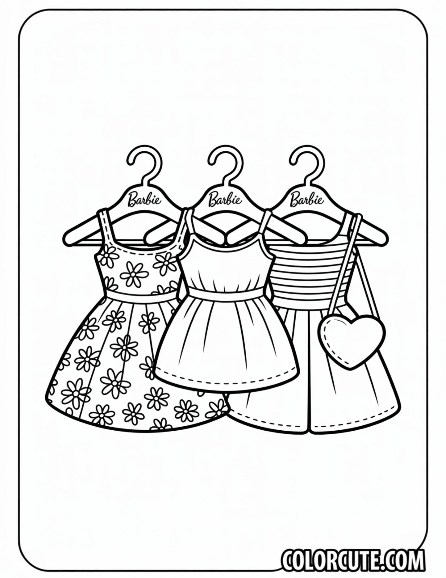 Barbie Clothes Coloring Pages | Free PDF Printables