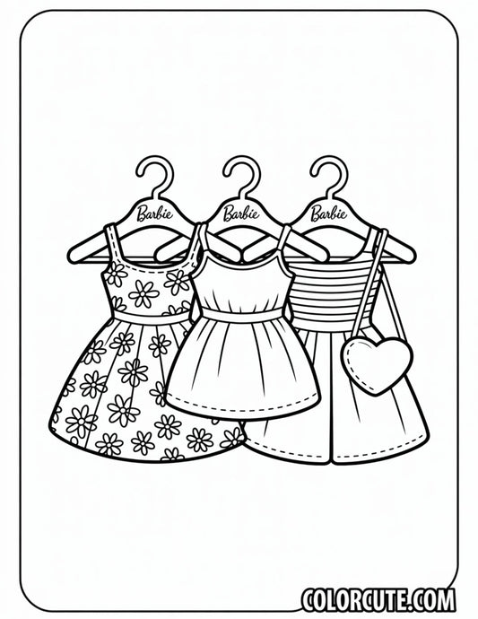 Barbie Clothes Coloring Pages | Free PDF Printables
