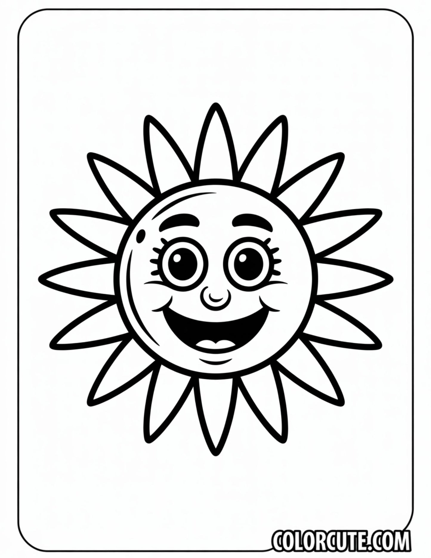 Bright Sun Coloring Page | Free PDF Printables