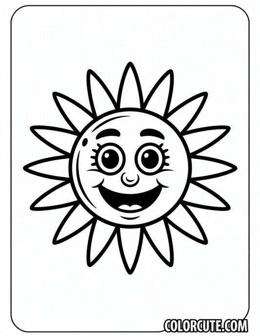 Bright Sun Coloring Page | Free PDF Printables