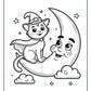 Cat and Moon Halloween Coloring Pages | Free PDF Printables