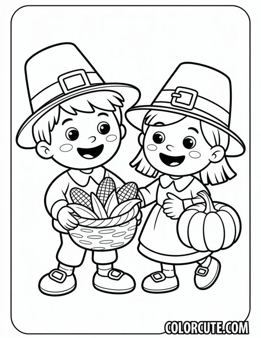Cool Thanksgiving Pilgrim Coloring Pages | Free PDF Printables