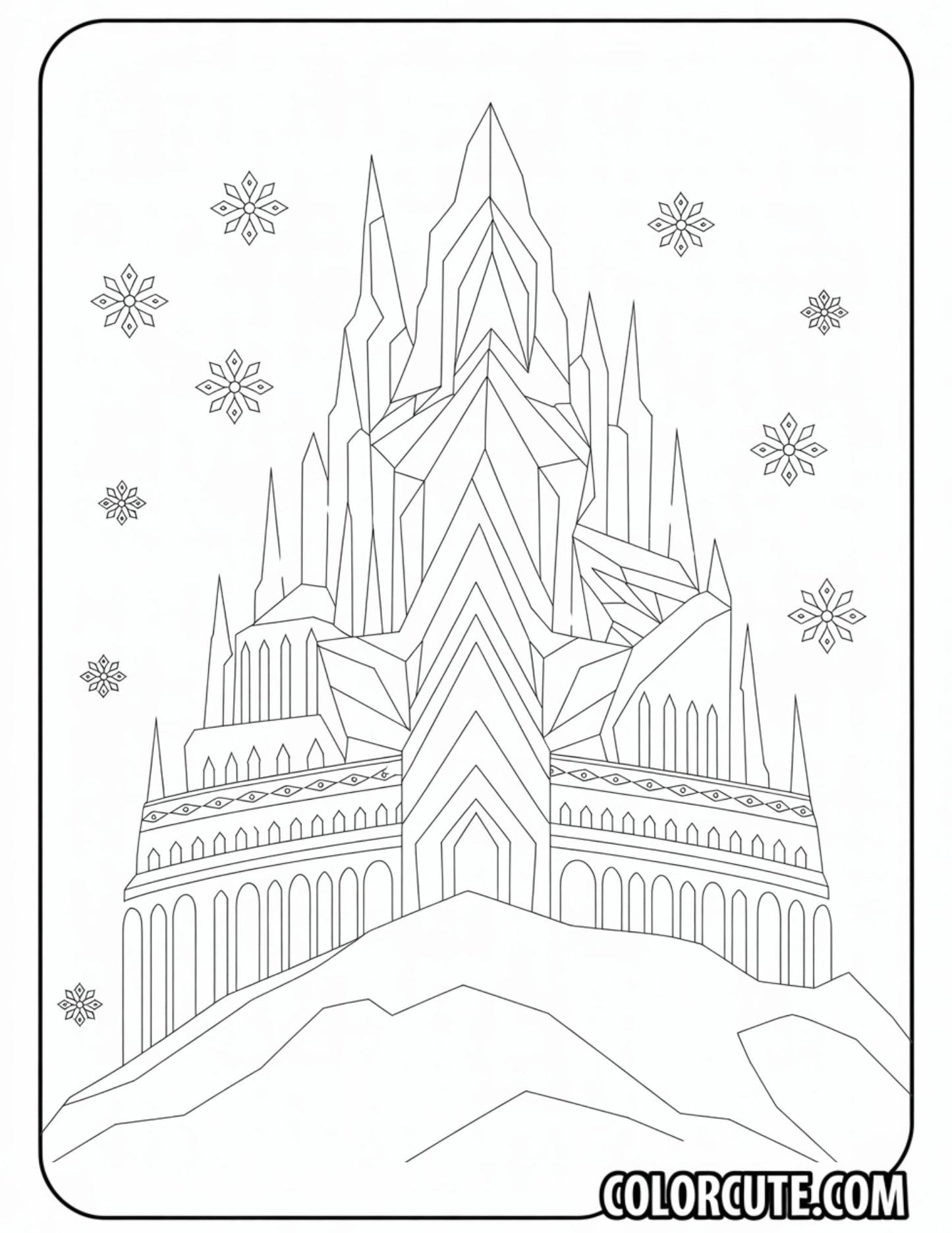 Elsa Castle Coloring Page | Free PDF Printables