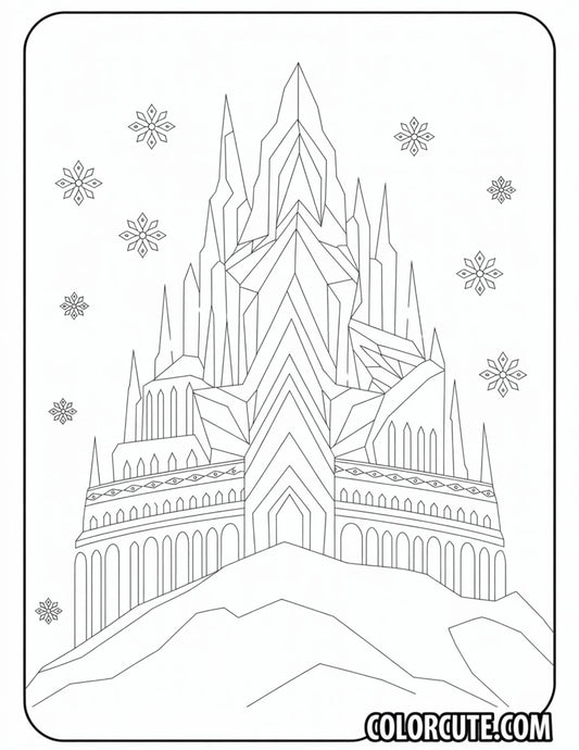Elsa Castle Coloring Page | Free PDF Printables