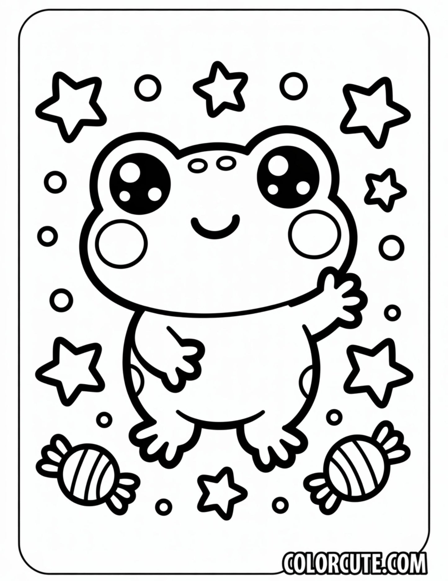 Kawaii Frog Coloring Pages | Free PDF Printables