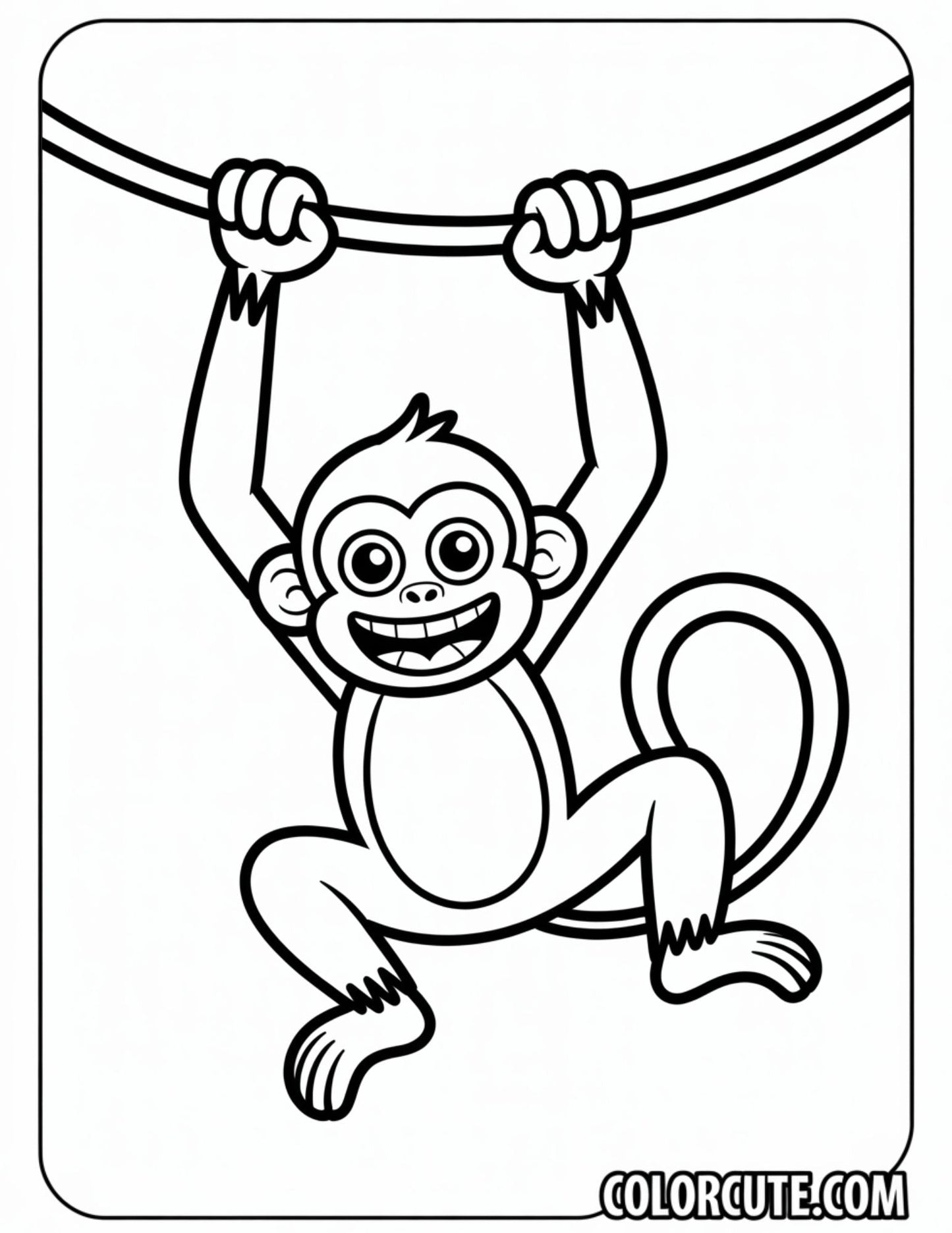 Monkey Coloring Page Free PDF Printables