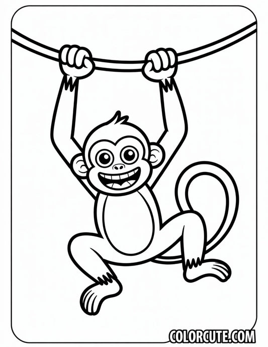 Monkey Coloring Page Free PDF Printables