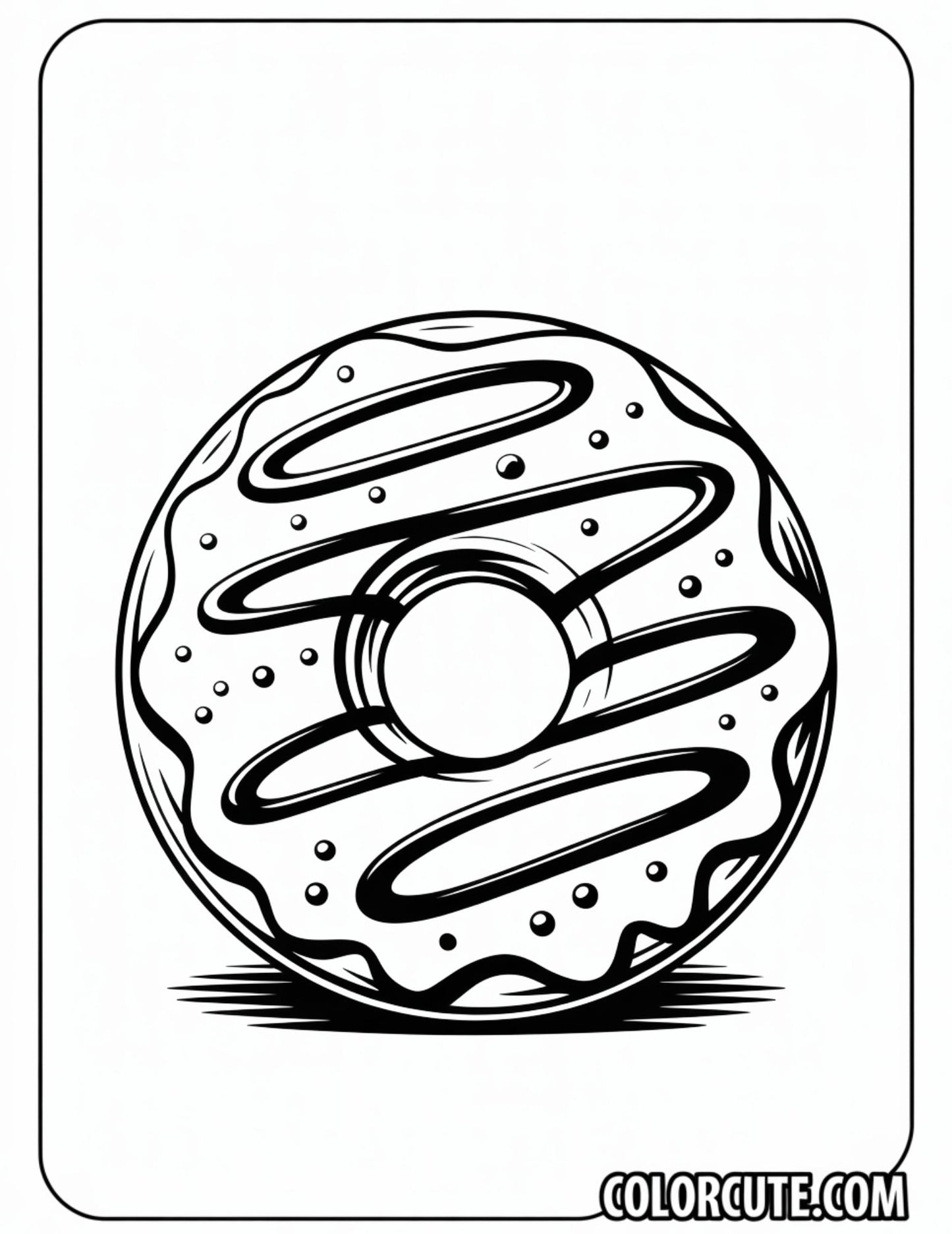 Realistic Donut Coloring Pages Free Printable