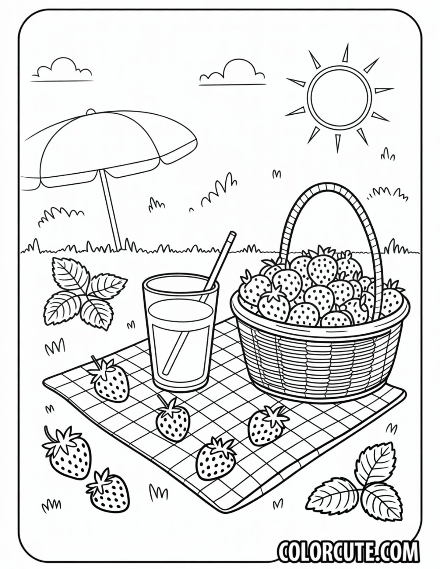 Sweet Strawberry Coloring Pages – Free PDF Printables