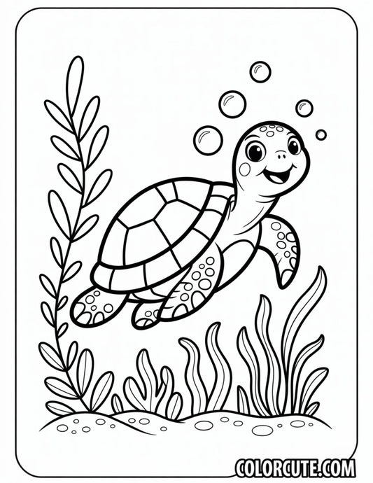 Underwater Turtle Coloring Pages | Free PDF Printables
