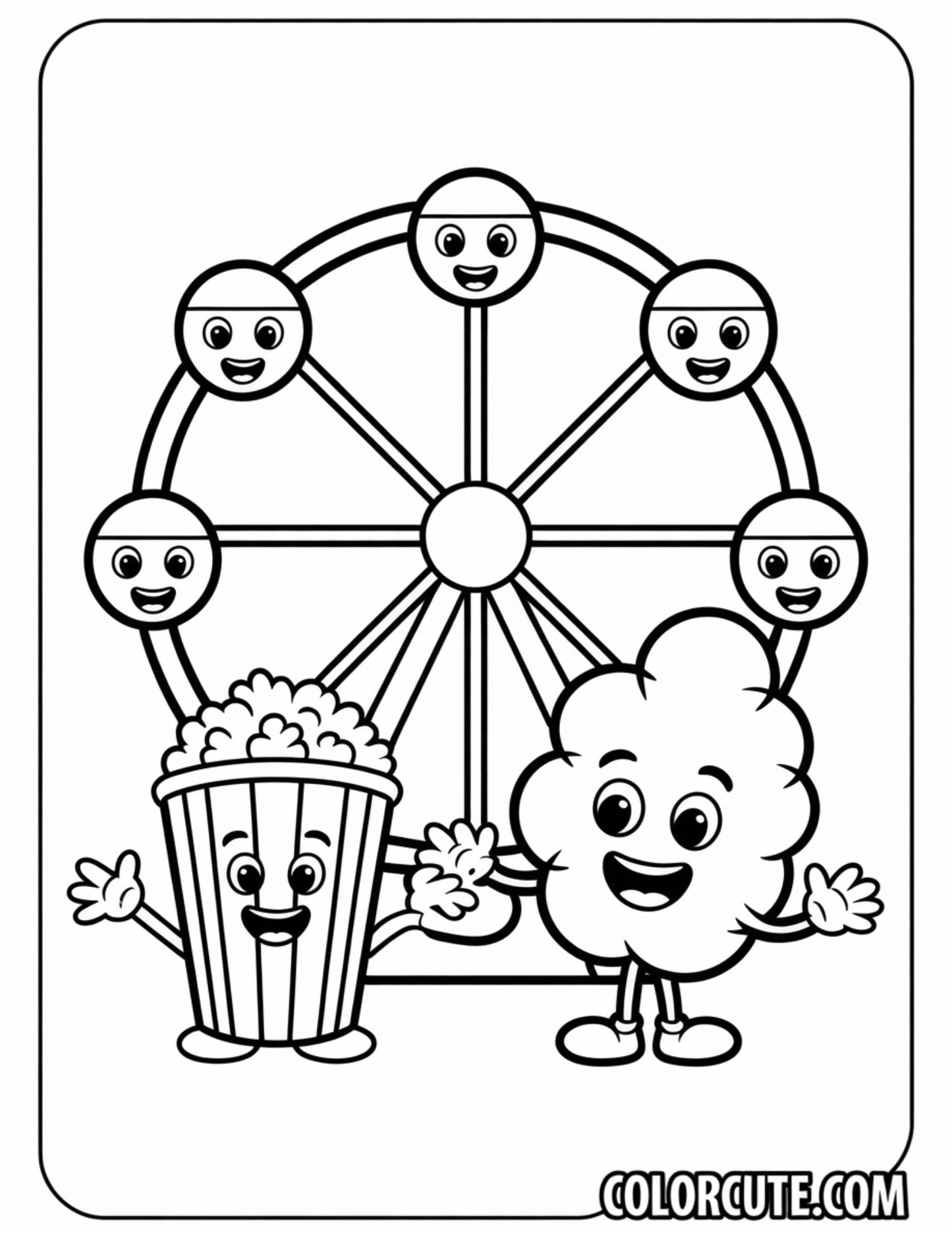 Wonderful Carnival Kawaii Coloring Pages | Free PDF Printables
