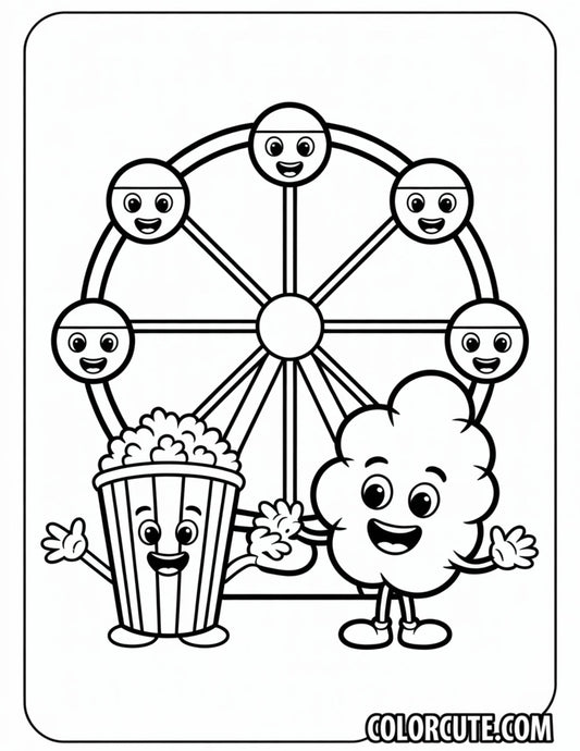 Wonderful Carnival Kawaii Coloring Pages | Free PDF Printables