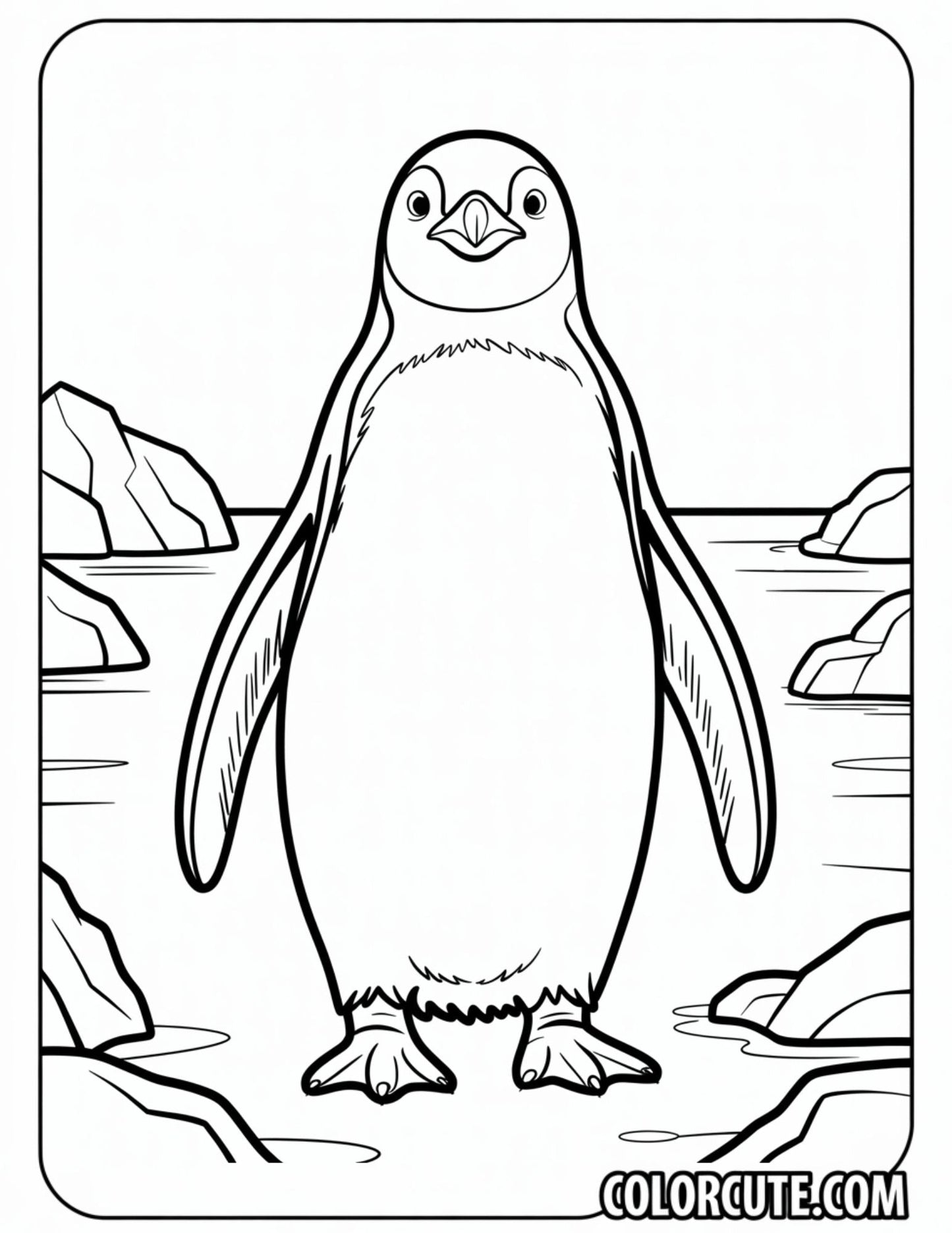 Detailed Penguin Coloring Page | Free PDF Printables