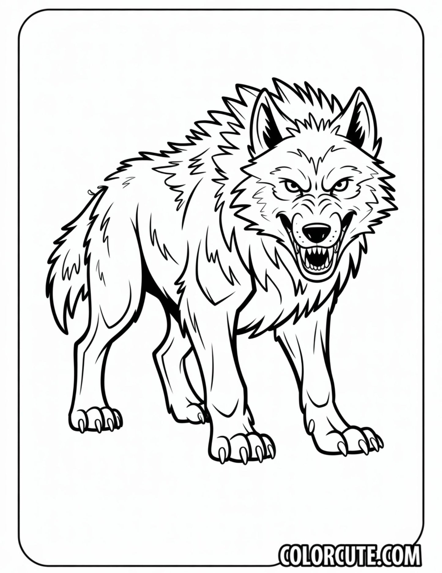 Dire Wolf Coloring Page | Free PDF Printables