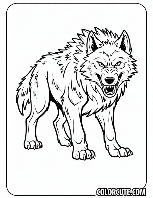 Dire Wolf Coloring Page | Free PDF Printables