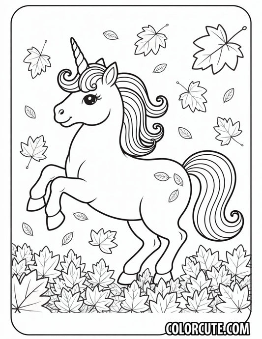 Fall Unicorn Coloring Pages | Free PDF Printables