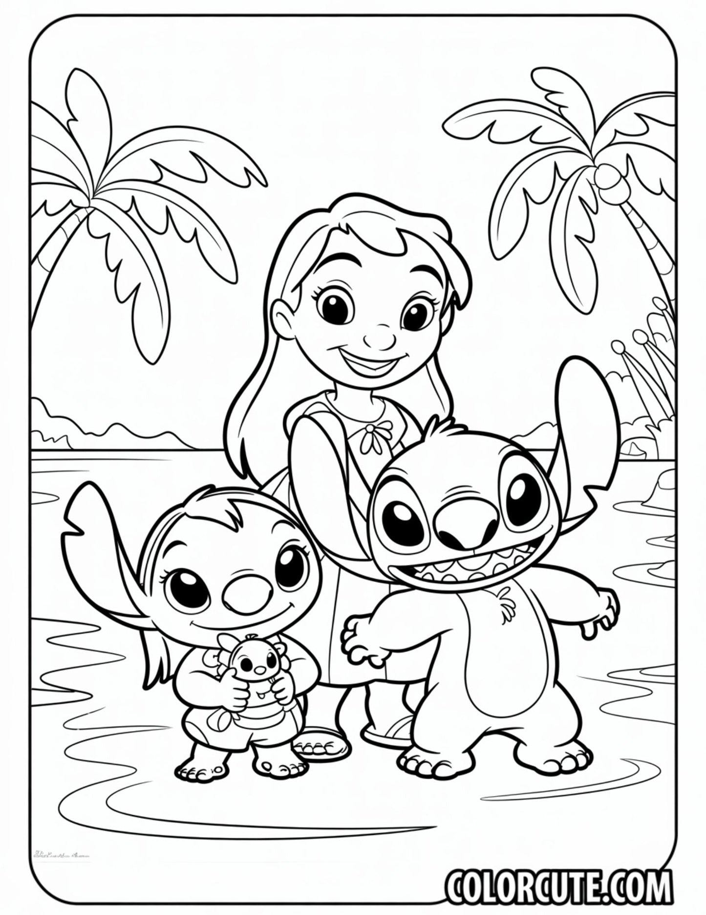 Family Stitch Coloring Pages | Free PDF Printables