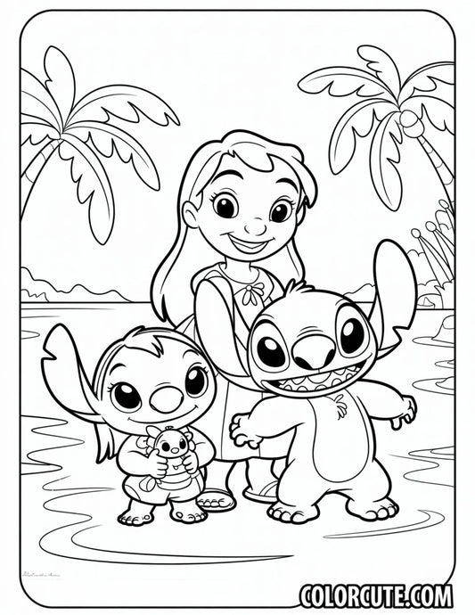 Family Stitch Coloring Pages | Free PDF Printables