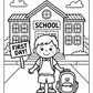 First Day Preschool Coloring Page | Free PDF Printables