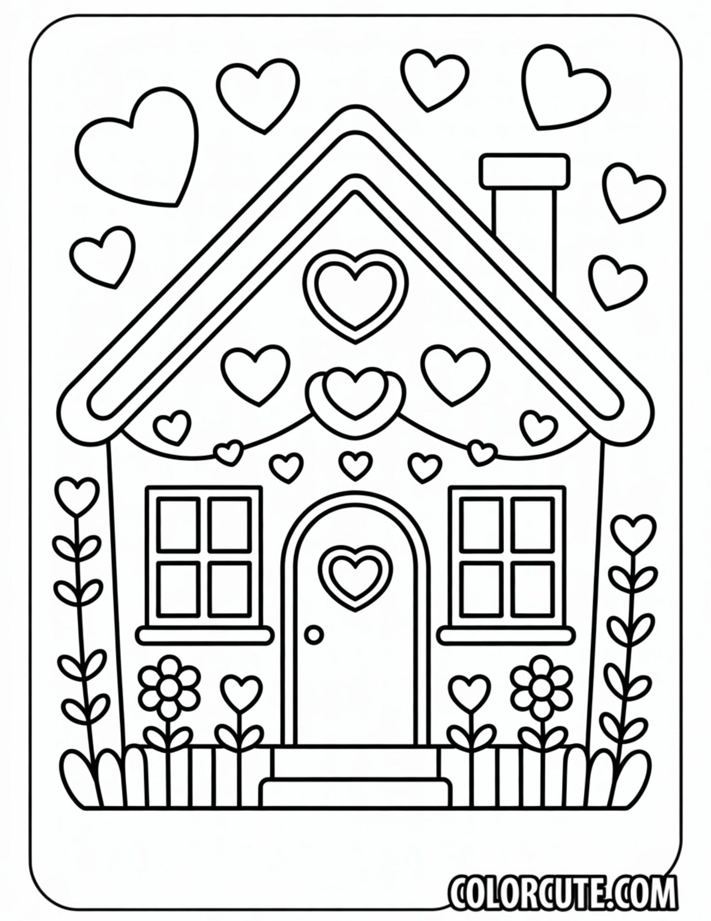 Flower House Coloring Pages | Free PDF Printables