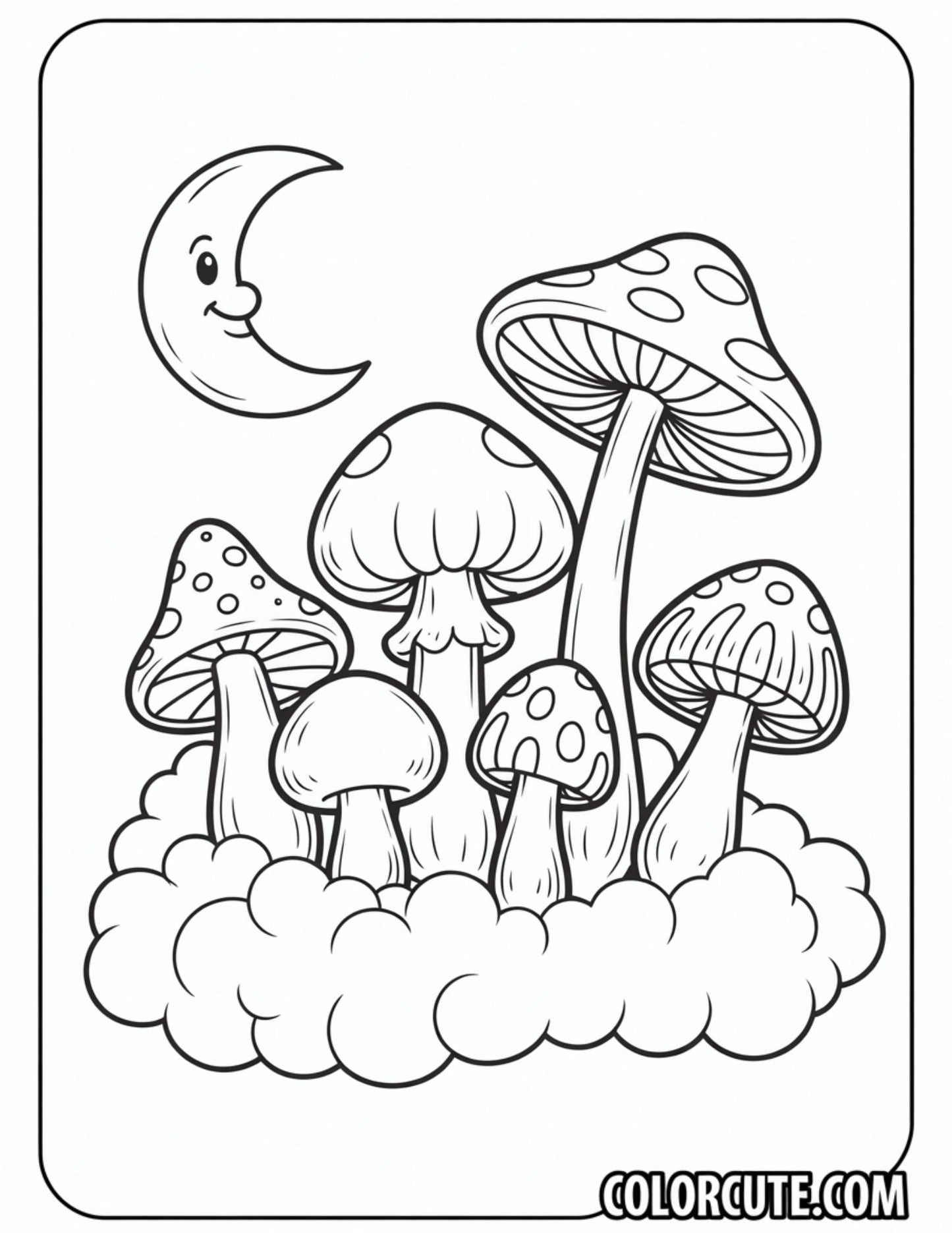 Magical Mushroom Coloring Pages - Free PDF Printables